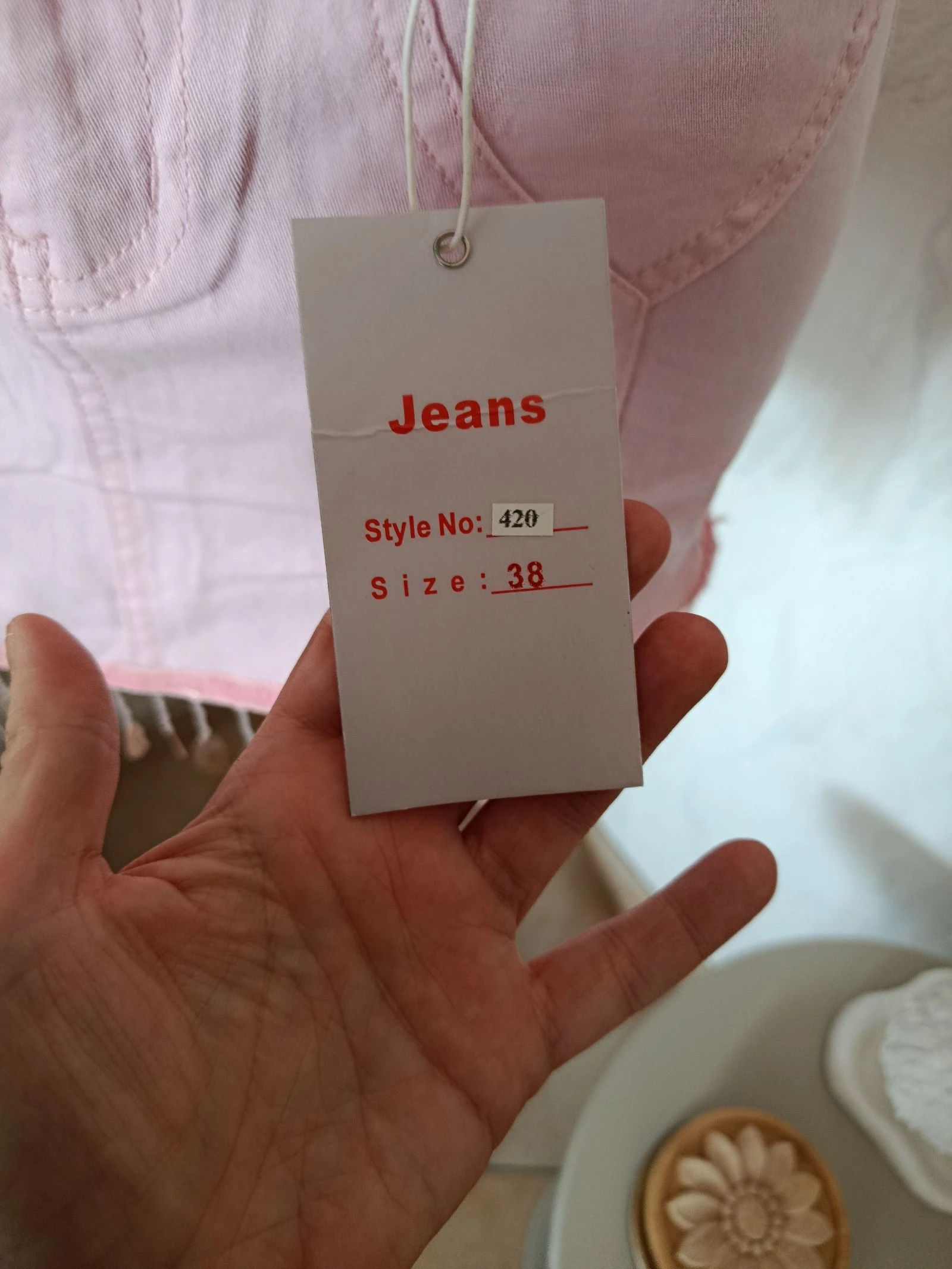 Mini saia jeans rosa – photo 5